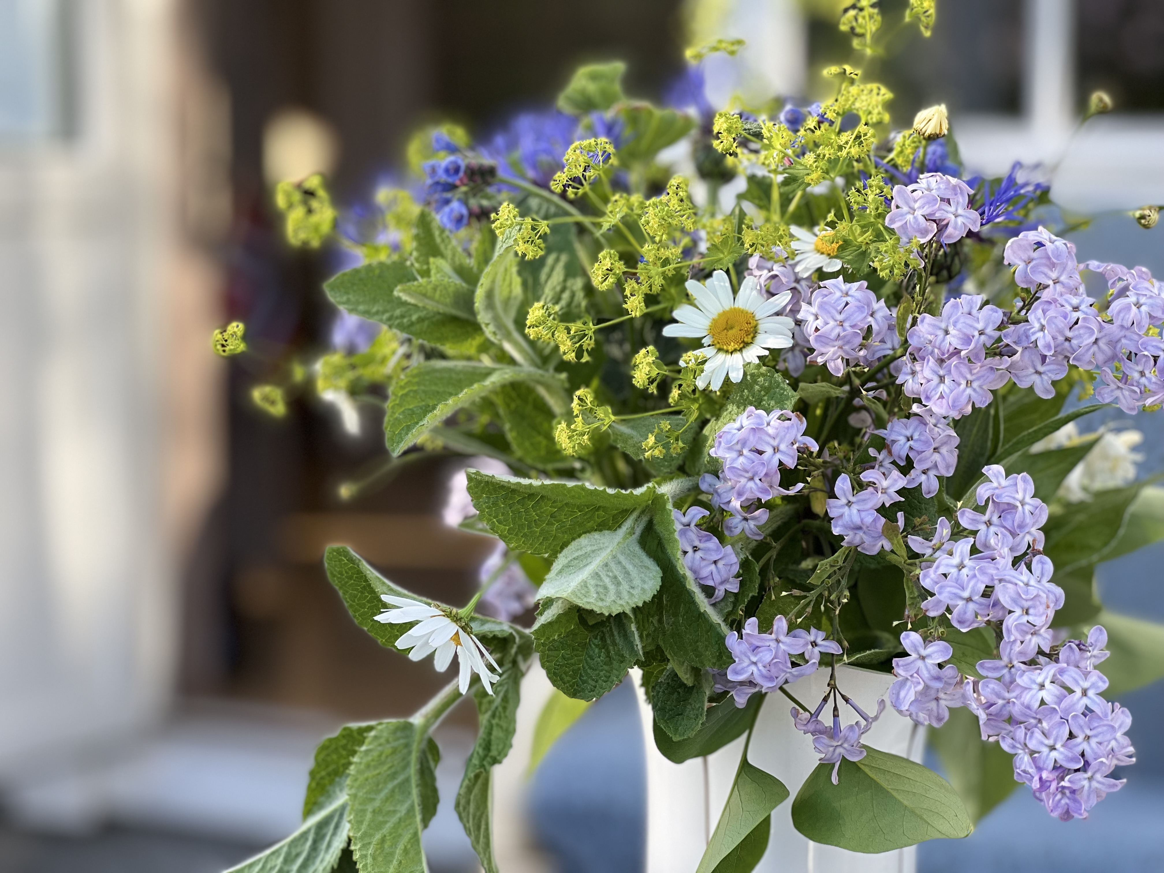 Foto av blomsterbukett.